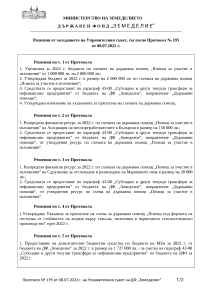 11.07.2022 - Решения от заседанието на Управителния съвет, съгласно Протокол № 195 от 08.07.2022 г.